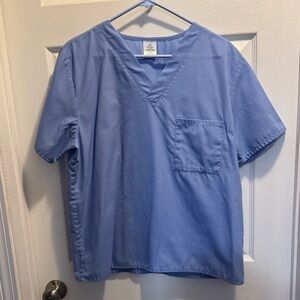 Blue V-Neck Scrub Top